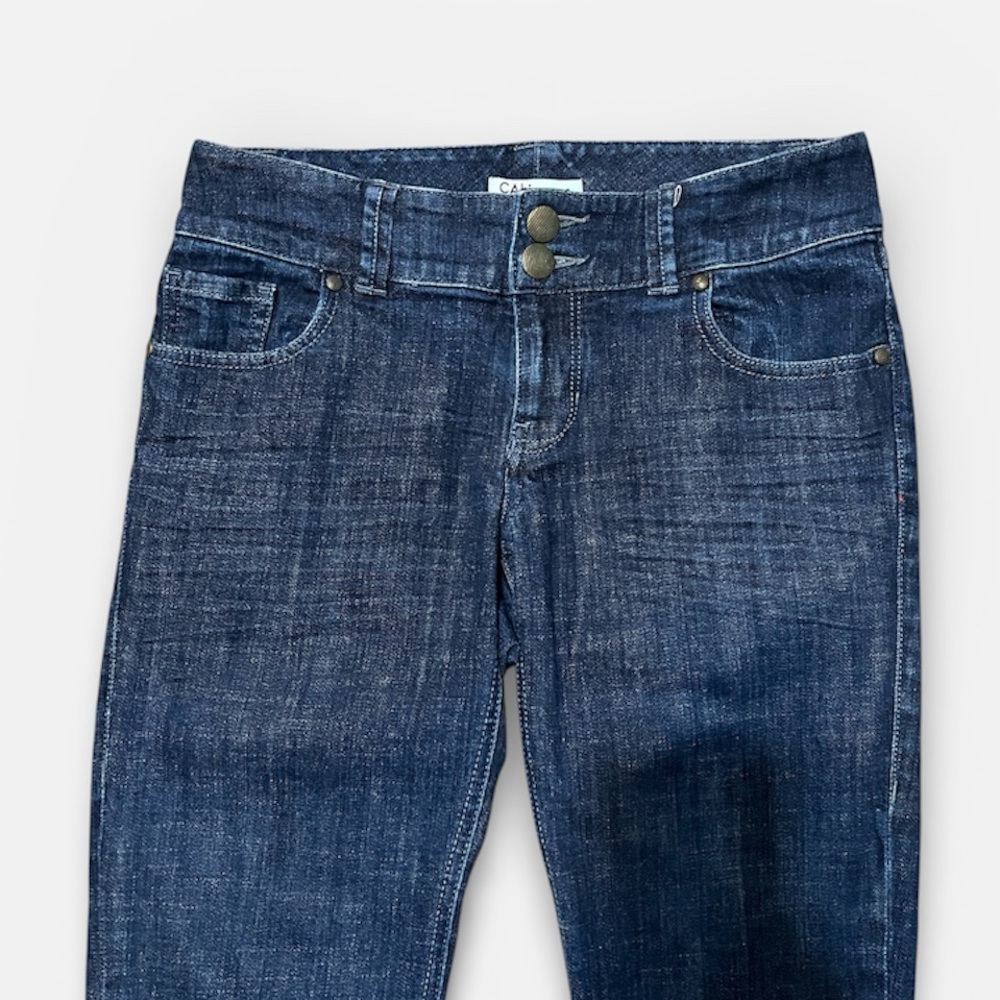 CAbi Dark Wash Lou Lou Slim Straight Jean Size 4 Style #201 - Picture 4 of 9